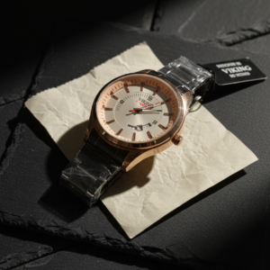 ساعة "فايكنج" (VIKING) الإصدار الملكي - مزيج الروز جولد والأسود الفاخر